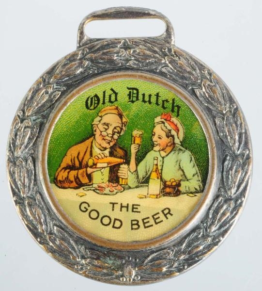 OLD DUTCH BEER ENAMELED FOB.                      