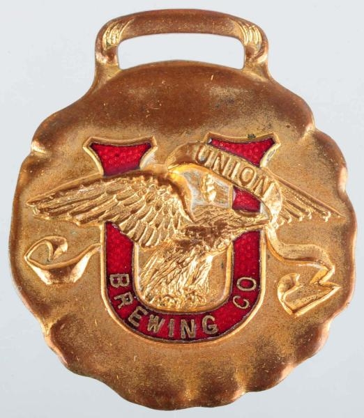 UNION BREWING COMPANY ENAMELED & EMBOSSED FOB.    