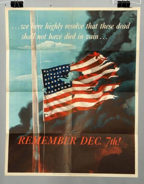 REMEMBER DECEMBER 7TH WAR POSTER.                 