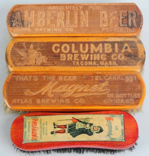 LOT OF 4: BEER ADVERTISING BRUSHES.               