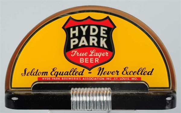 HYDE PARK TRUE LAGER BEER REVERSE GLASS CAB SIGN. 