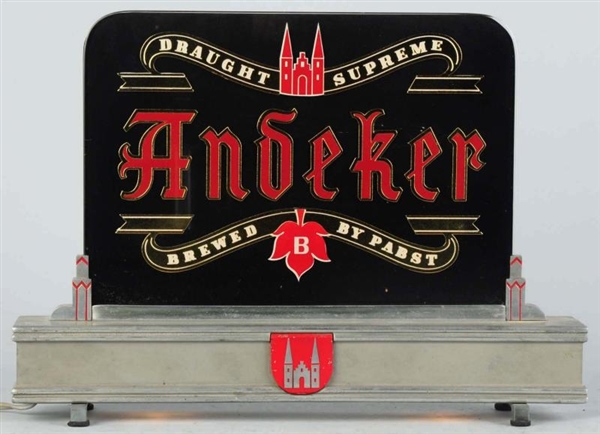 ANDEKER PABST BEER REVERSE GLASS LIGHT-UP SIGN.   