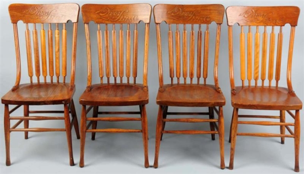 SET OF 4 MCAVOY BREWERY COMPANY CHAIRS.           