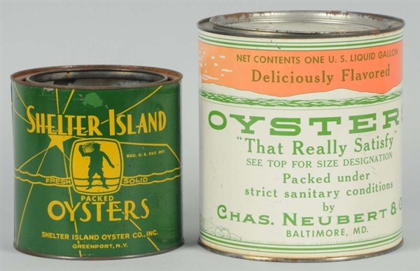 LOT OF 2: OYSTER TINS.                            