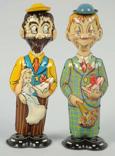 LOT OF 2: TIN MARX CHARACTER WALKING WIND-UP TOYS 