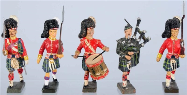 LINEOL 7.5CM PRE-WAR SCOTS MARCHING GROUP.        