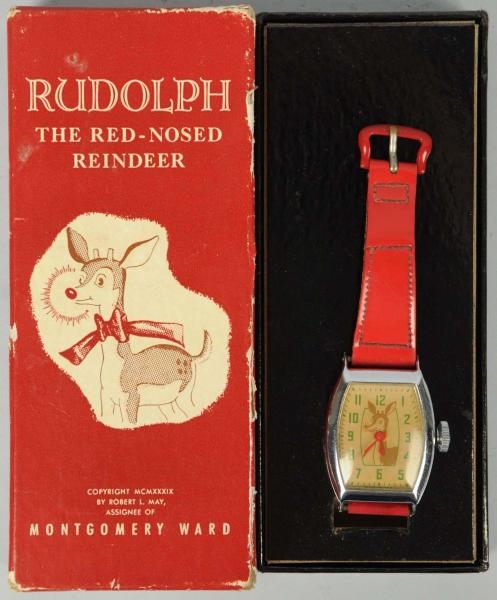 RUDOLPH THE RED NOSED REINDEER WRIST WATCH.       