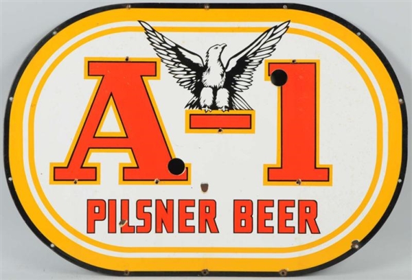 PORCELAIN A-1 PILSNER BEER SIGN.                  