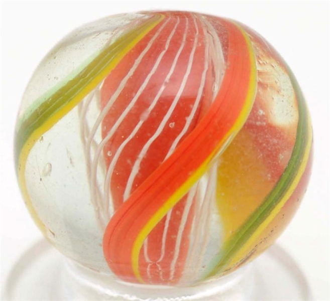 BRIGHT ORANGE 3-STAGE SOLID CORE MARBLE.          