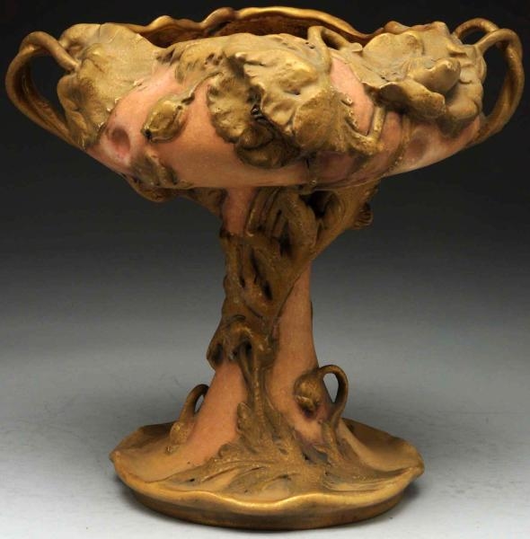 FOOTED AMPHORA FLORAL COMPOTE.                    