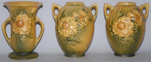 LOT OF 3: YELLOW ROSEVILLE PEONY PIECES.          