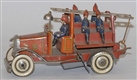 GERMAN TIN LITHO WIND-UP FIRE LADDER TRUCK TOY.   