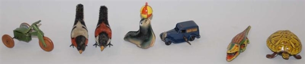 LOT OF 7: MISC. WIND-UP & FRICTION TOYS.          
