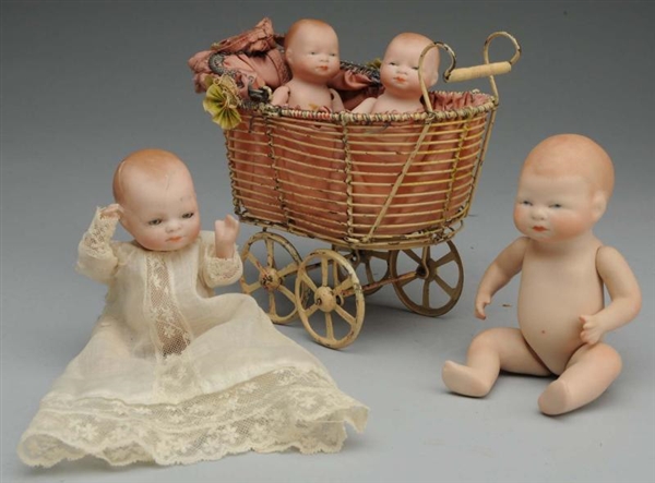 LOT OF ALL-BISQUE “BYE-LO BABY” DOLLS.            