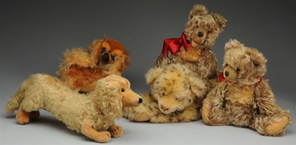 LOT OF 5: STEIFF BEARS AND ANIMALS.               