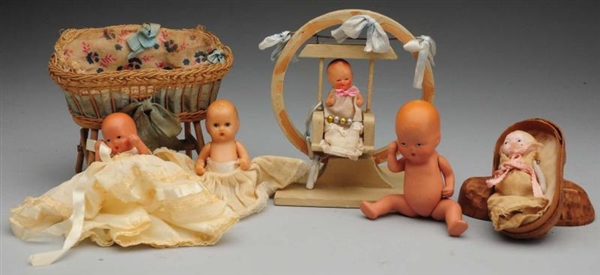 LOT OF BABY DOLLS AND ACCESSORIES.                
