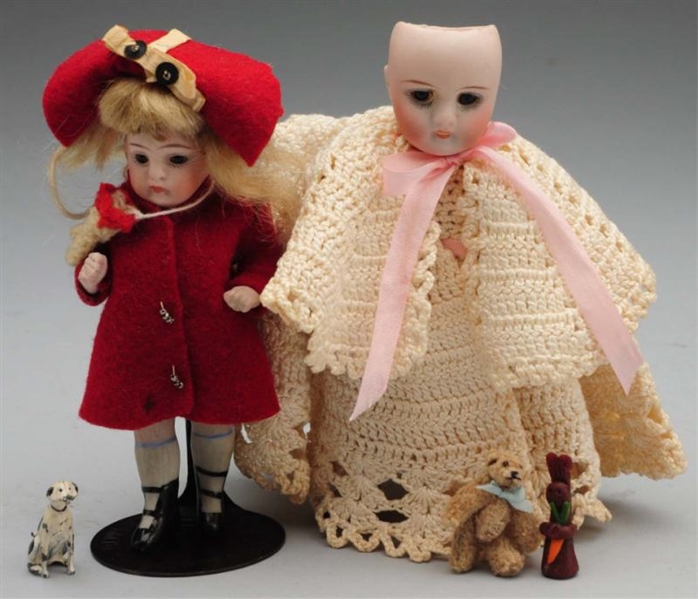 LOT OF 2: GERMAN ALL-BISQUE DOLLS.                