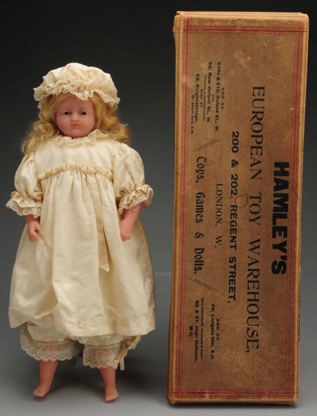 REMARKABLE ENGLISH WAX CHILD DOLL.                