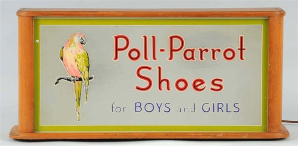 POLL-PARROT SHOES LIGHTED COUNTERTOP SIGN.        