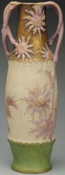 AMPHORA VASE WITH APPLIED THISTLES.               