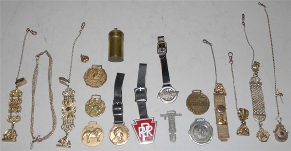 LOT OF 15: WATCH FOBS.                            