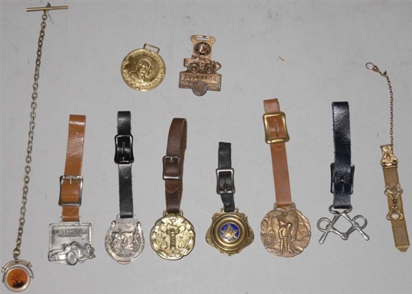 LOT OF 10: WATCH FOBS.                            