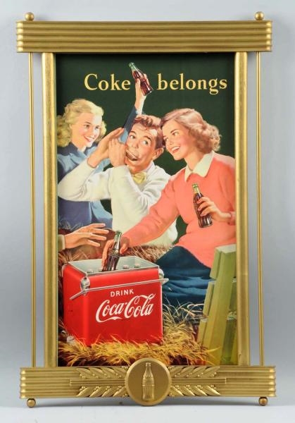 1950 COCA-COLA 2-SIDED SMALL VERTICAL POSTER.     