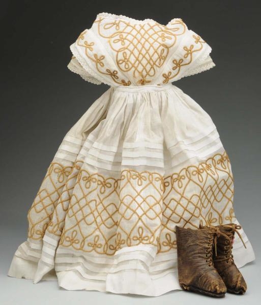 WONDERFUL ANTIQUE DRESS AND BOOTS.                