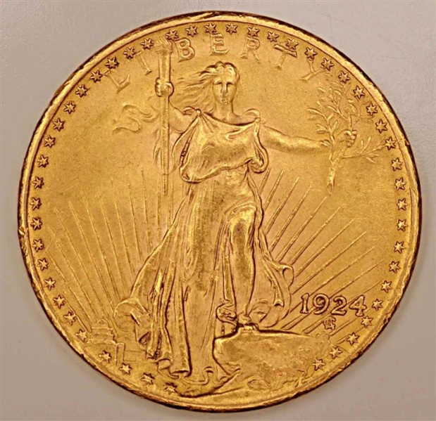$20 1924 GOLD ST. GARDENS DOUBLE EAGLE.           