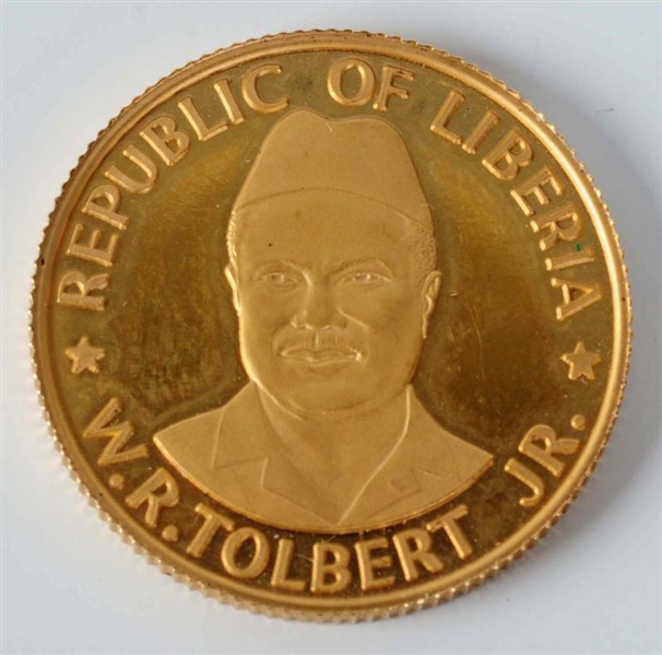 1976 GOLD COIN REPUBLIC OF LIBERIA.               