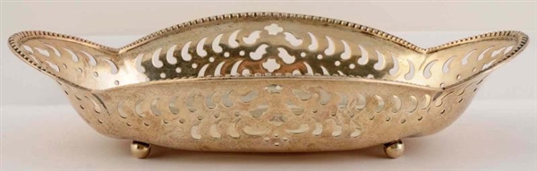 TIFFANY STERLING OPEN LATTICE WORK FOOTED DISH.   