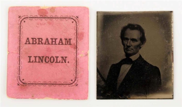 ABRAHAM LINCOLN TIN TYPE WITH BEARDLESS LINCOLN.  