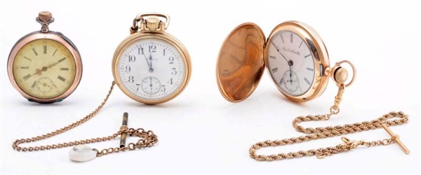 LOT OF 3: ASSORTED POCKET WATCHES.                