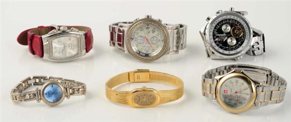 LOT OF 6: ASSORTED WATCHES.                       