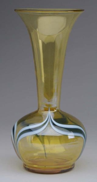 DURAND AMBERGRES VASE WITH PULLED FEATHER DÉCOR.  