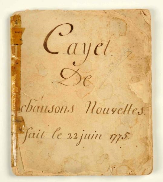 1775 FRENCH HANDWRITTEN POETRY BOOK.              