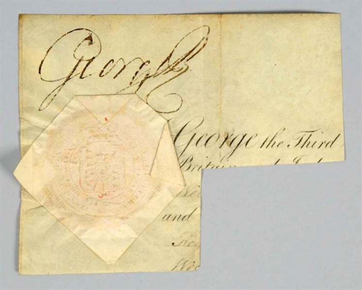 KING GEORGE III SIGNATURE WITH SEAL.              