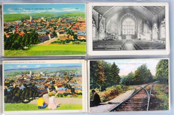 LOT OF 64: BERKS COUNTY VIEW POSTCARDS.           