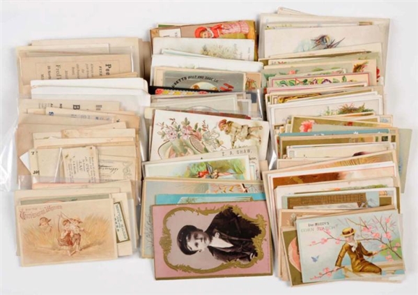 LOT OF 500+ VICTORIAN TRADE CARDS.                