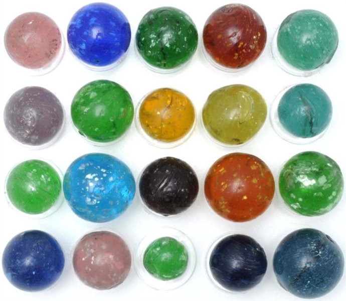 LOT OF 20: MICA MARBLES.                          
