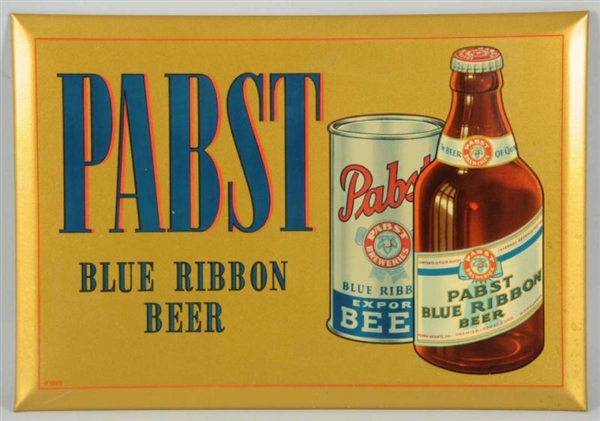 1938 TIN OVER CARDBOARD PABST BEER SIGN.          