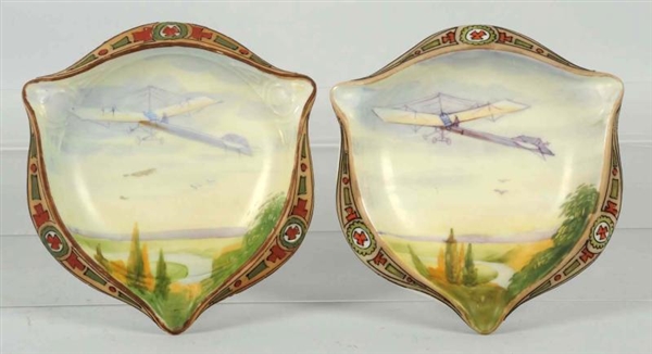 LOT OF 2: HAND-PAINTED NIPPON ASHTRAYS.           
