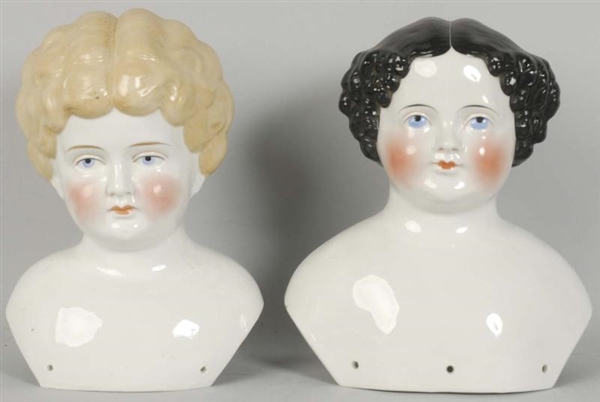 LOT OF 2: LARGE GERMAN CHINA HEAD BUSTS.          
