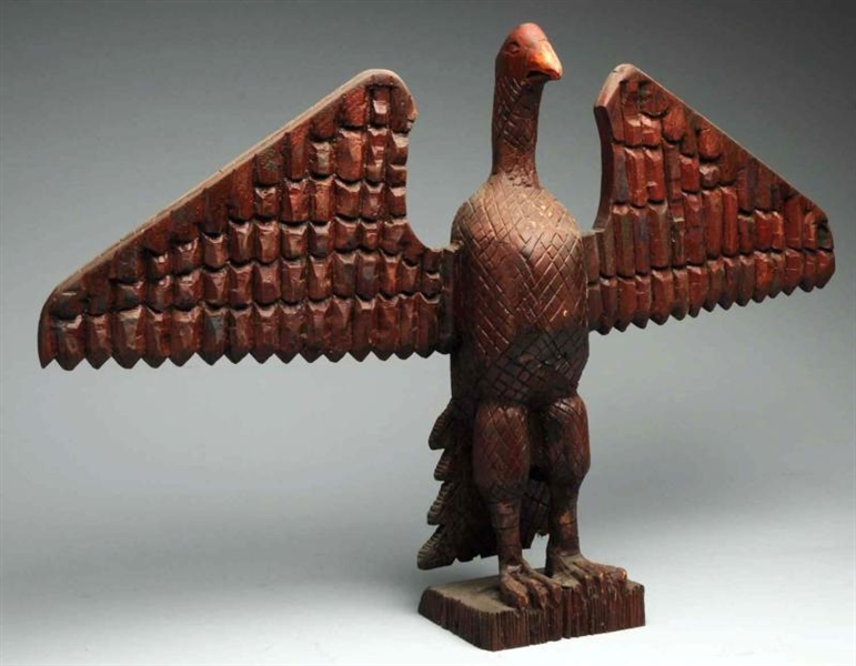SCHIMEL TYPE CARVED WOODEN BIRD WITH SPREAD WINGS 
