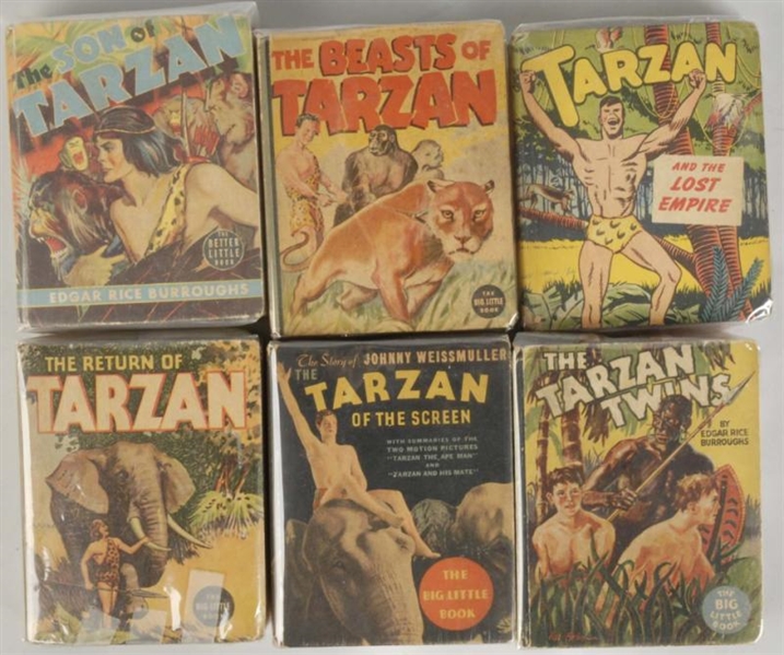 LOT OF 6: TARZAN BIG LITTLE BOOKS.                