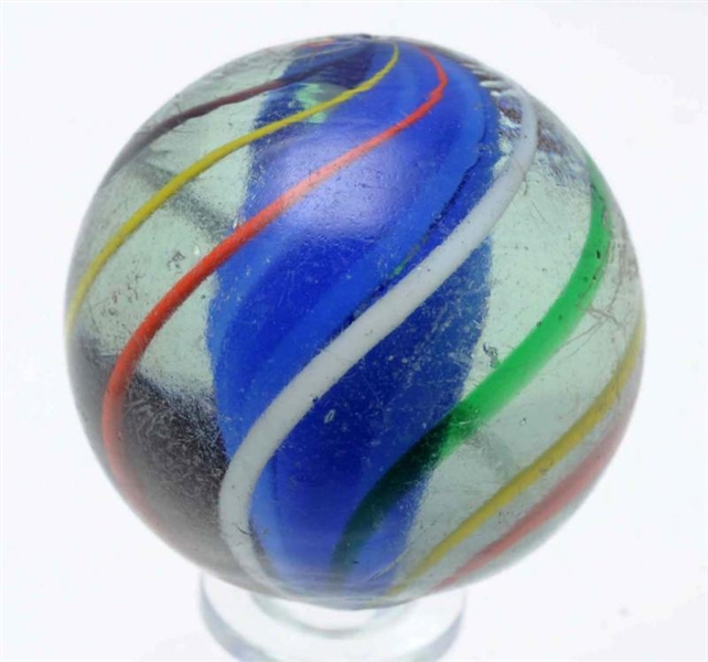 BLUE SOLID CORE SWIRL MARBLE.                     