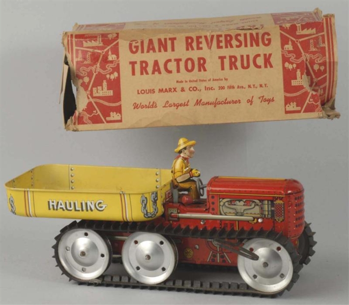 TIN LITHO MARX TRACTOR WIND-UP TOY.               