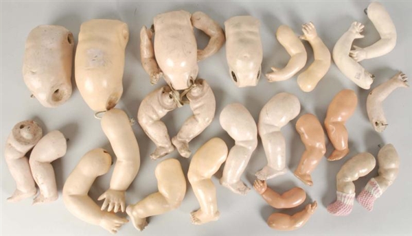 LOT OF BABY BODIES & PARTS FOR BISQUE HEADS.      