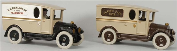 LOT OF 2: CONTEMPORARY CAST IRON TOY TRUCKS.      