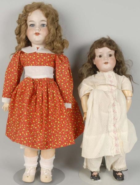 LOT OF 2: A.M. 390 GERMAN BISQUE CHILD DOLLS.     